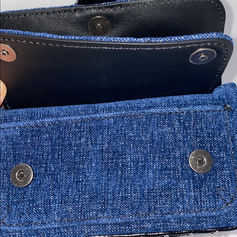 Zadig & Voltaire Kate Denim Wallet On A Chain Crossbody Clutch - Picture 15 of 17